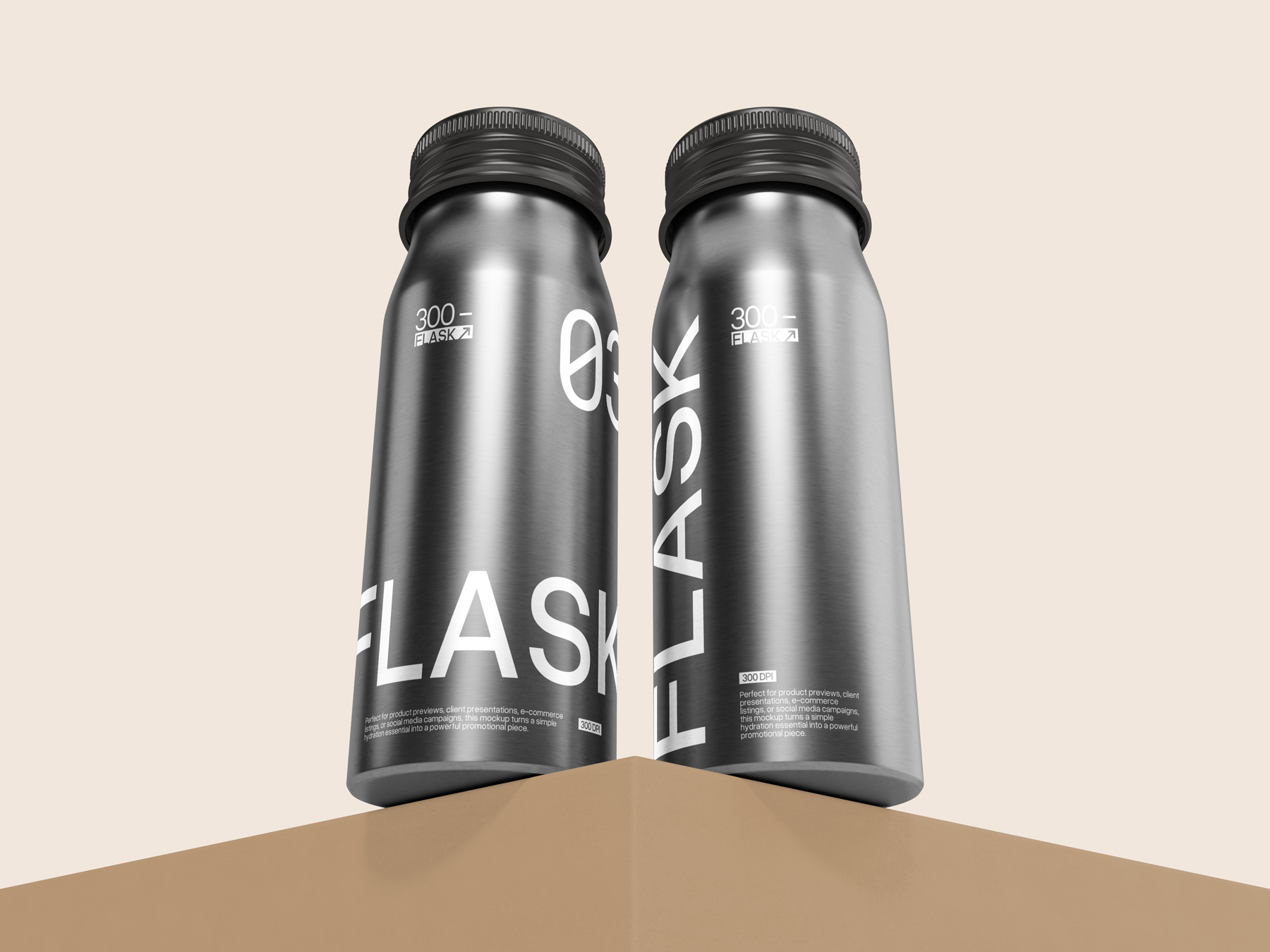 Flask Water Bottle Mockup