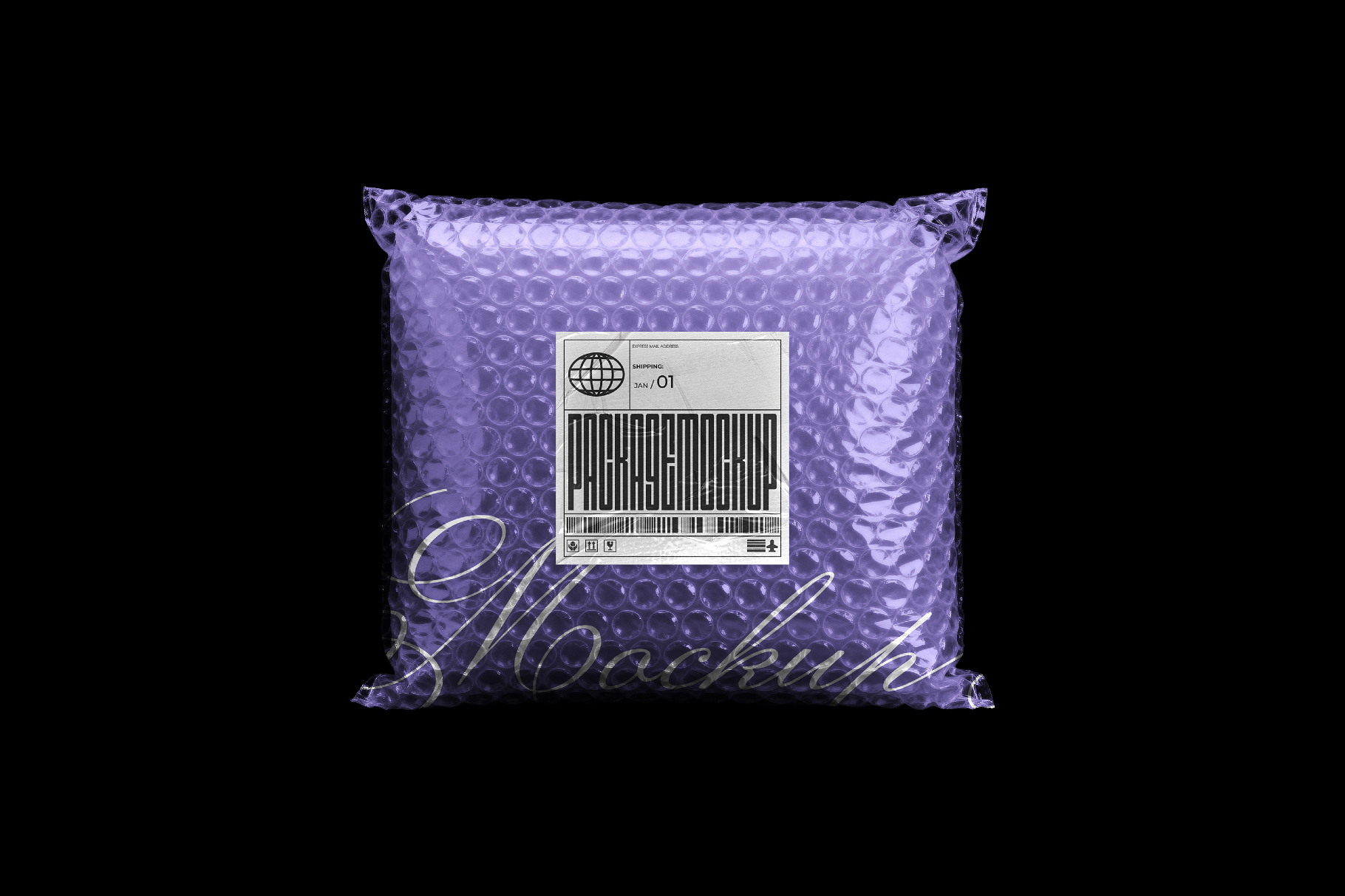 Bubble Wrap Mailing Package Mockup