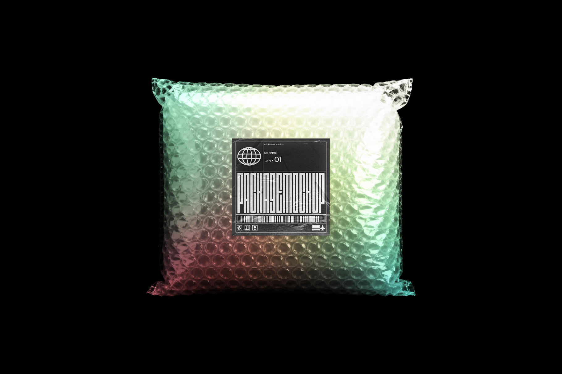 Bubble Wrap Mailing Package Mockup