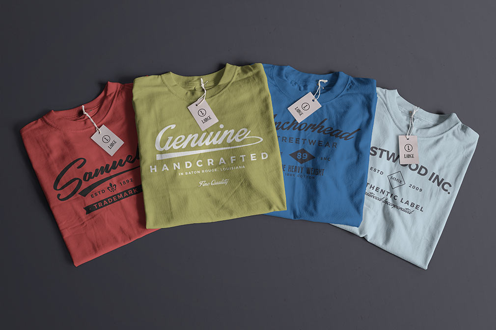 Download Folded t-shirt mockup set — download PSD template