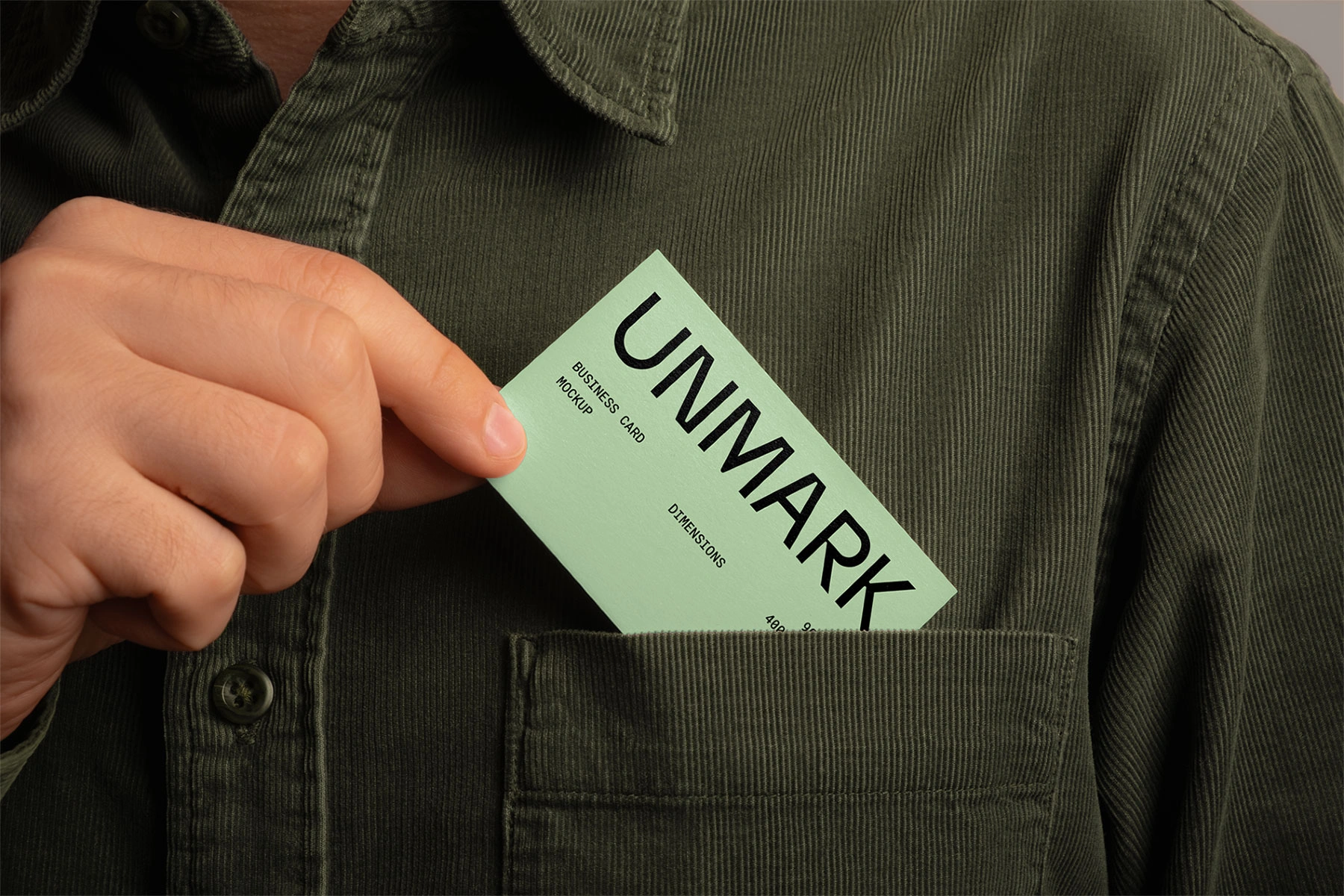 Business Card Mockup in Shirt Pocket