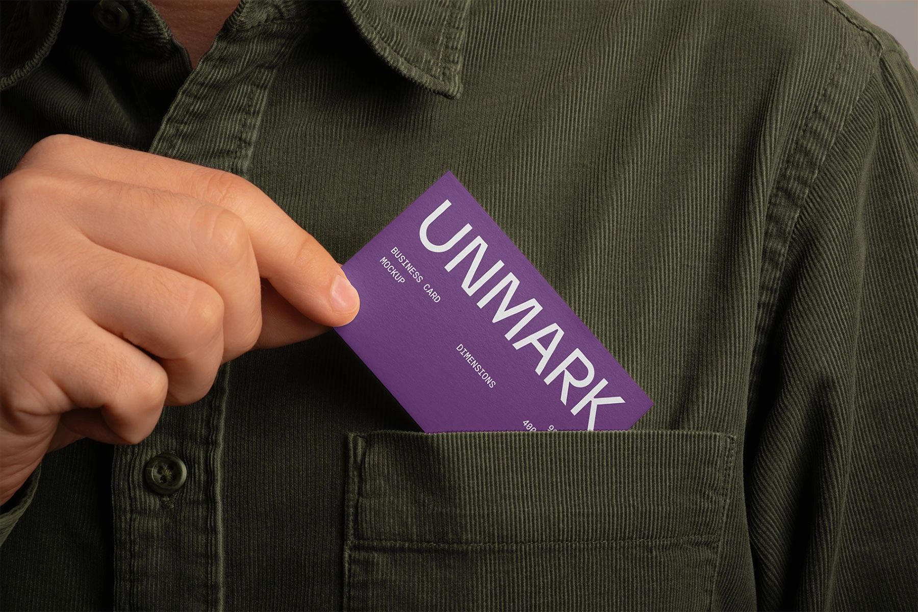 Business Card Mockup in Shirt Pocket