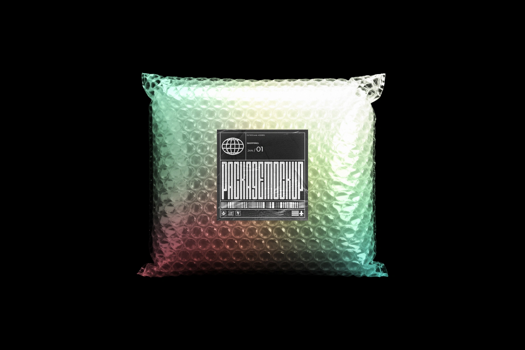 Bubble Wrap Mailing Package Mockup