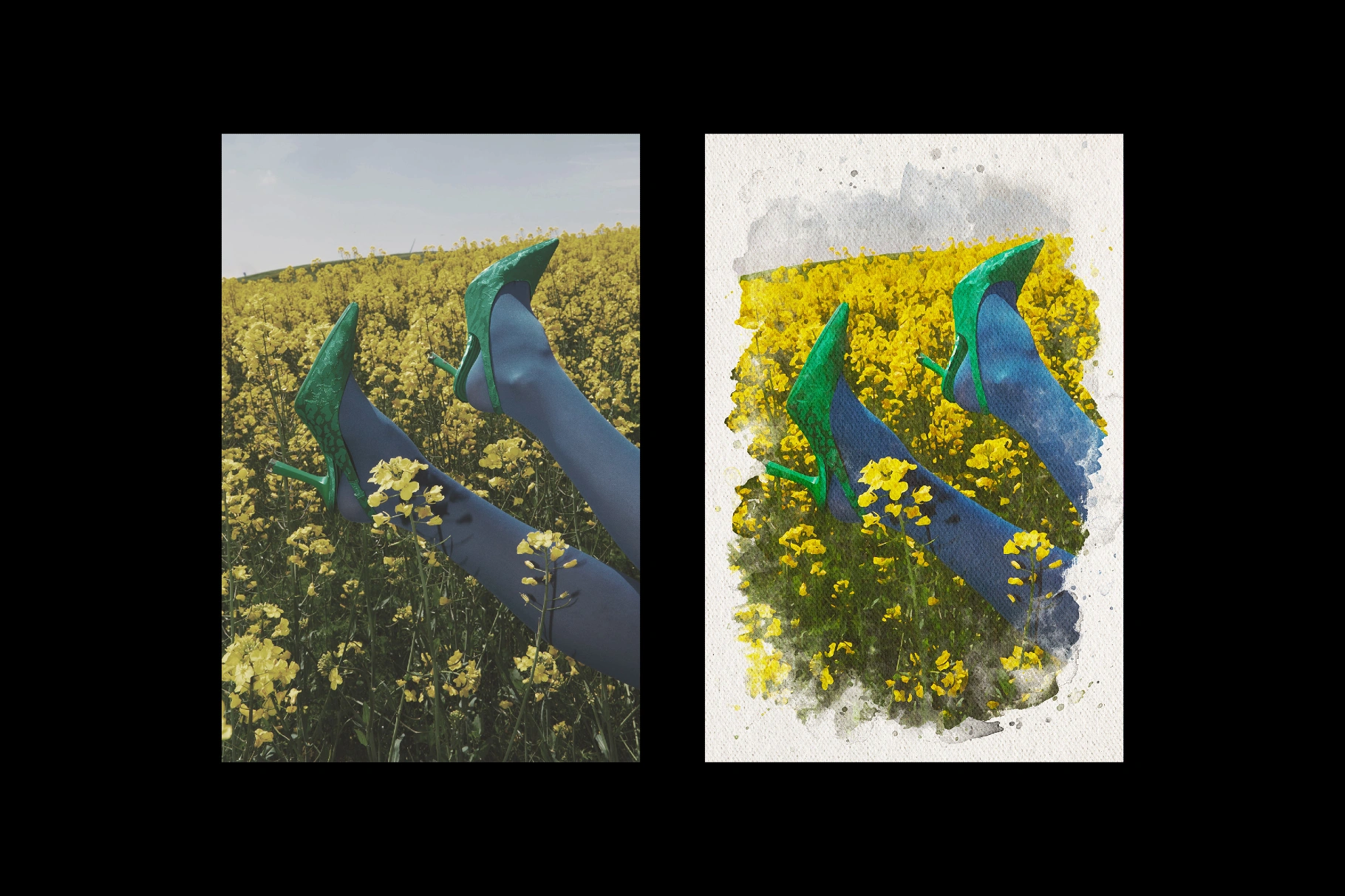 Watercolor Collage Photo Effect