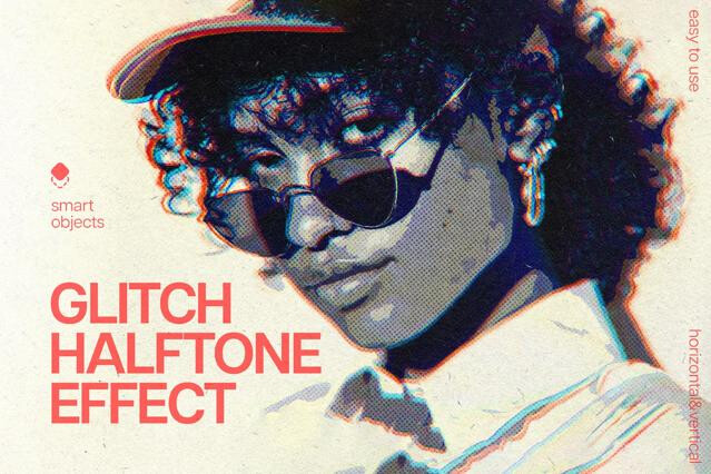 Anaglyph Halftone Photo Effect