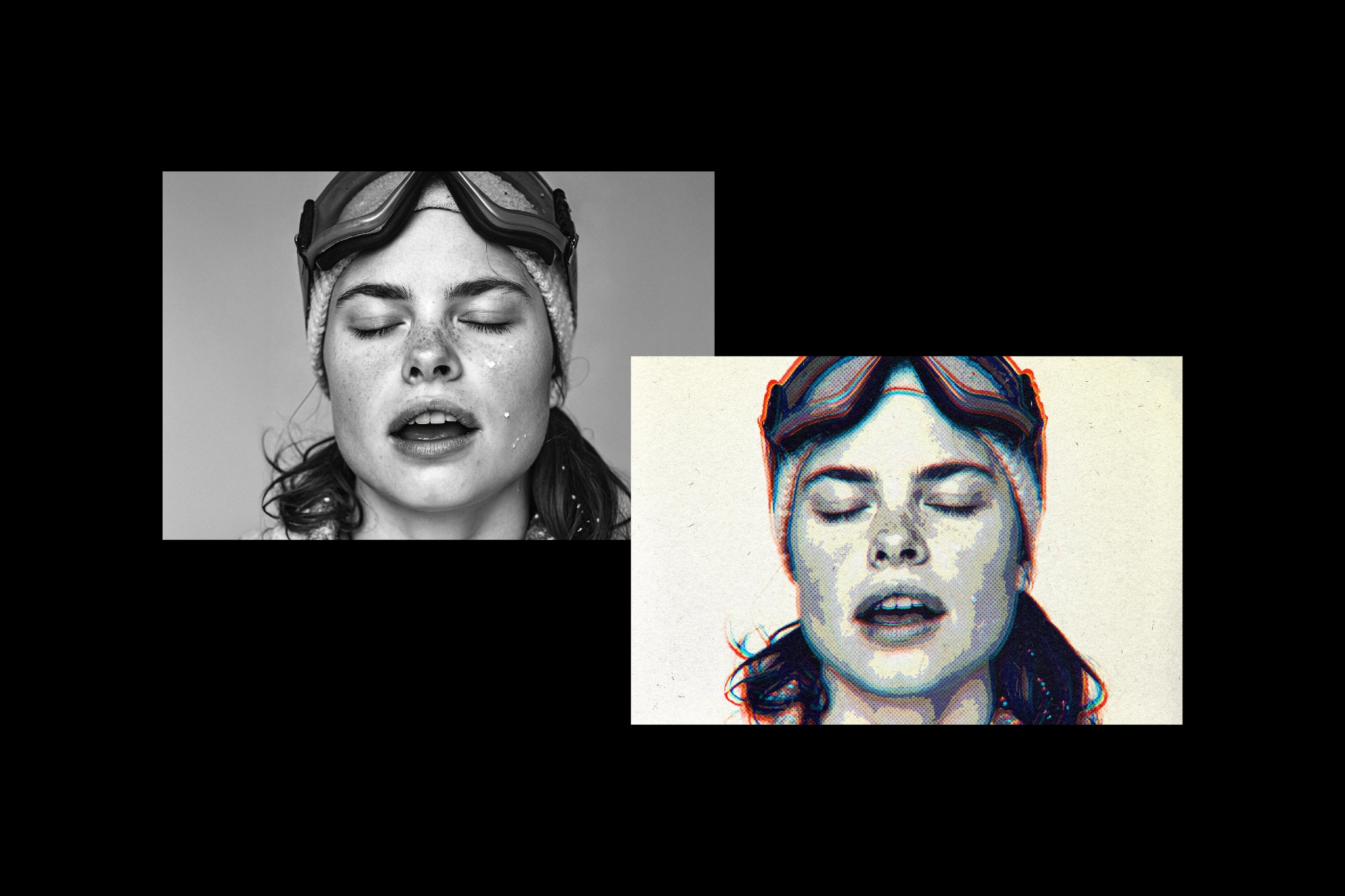 Anaglyph Halftone Photo Effect