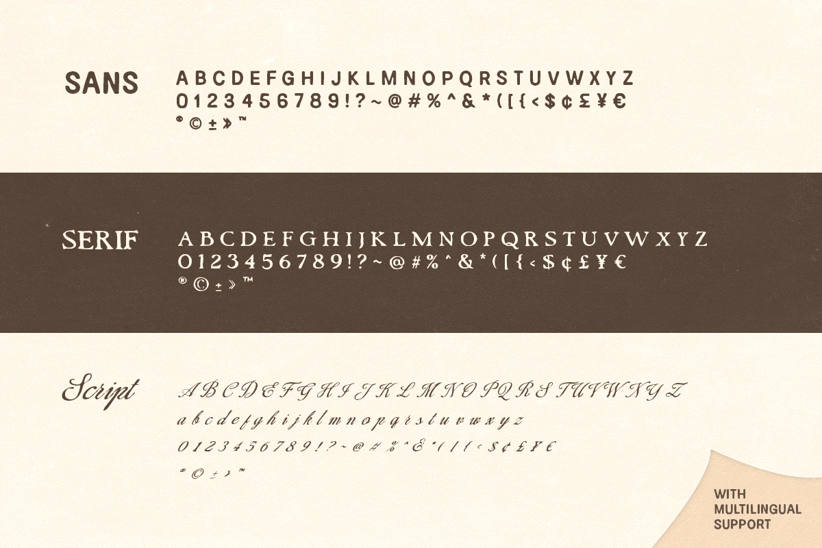 Country Bridge - Rough Font Trio
