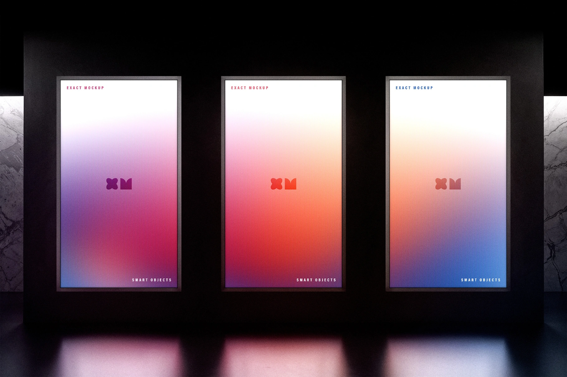 Dark Lounge Digital Screens Mockup