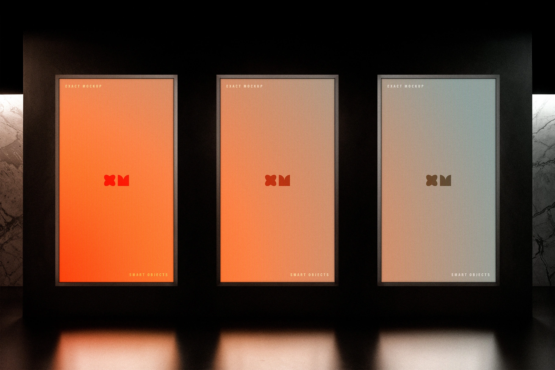Dark Lounge Digital Screens Mockup