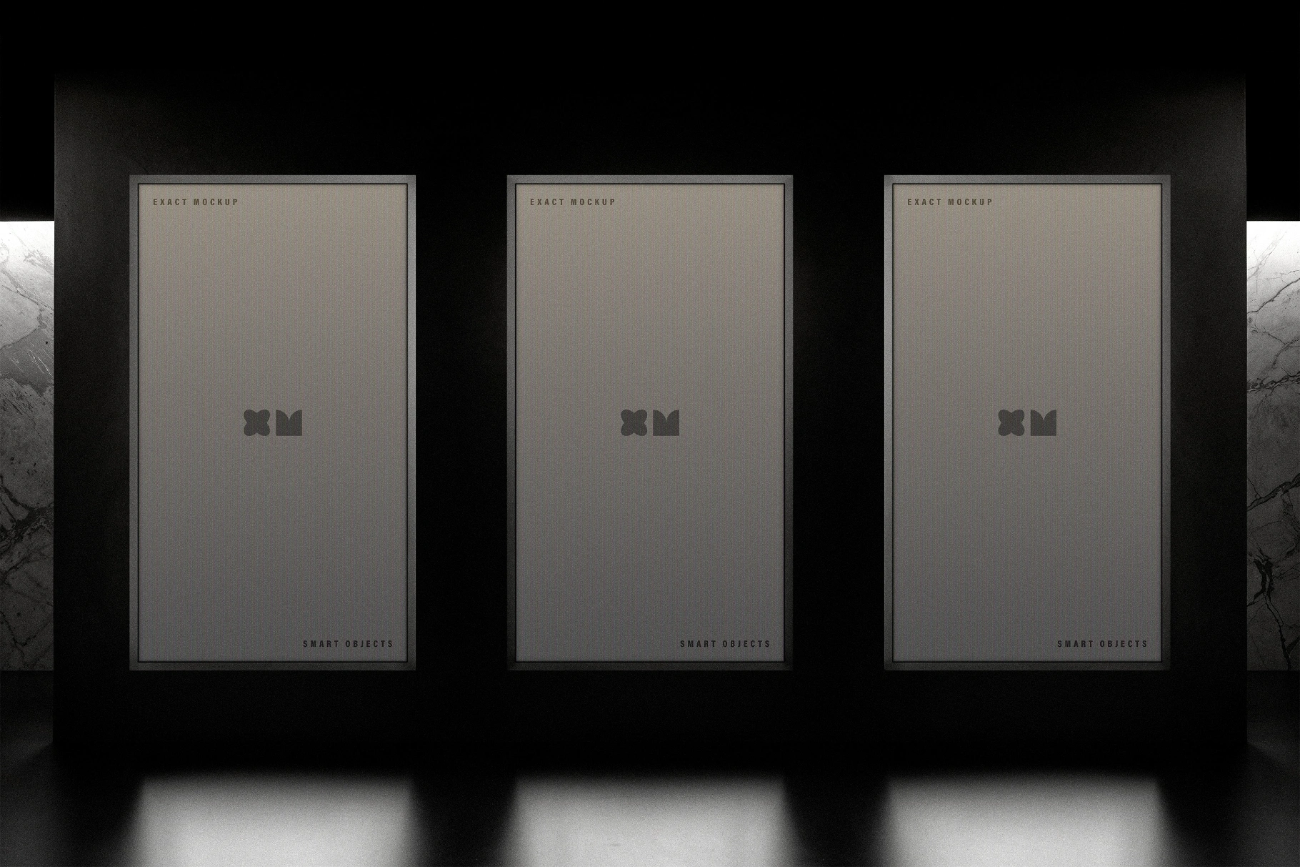 Dark Lounge Digital Screens Mockup