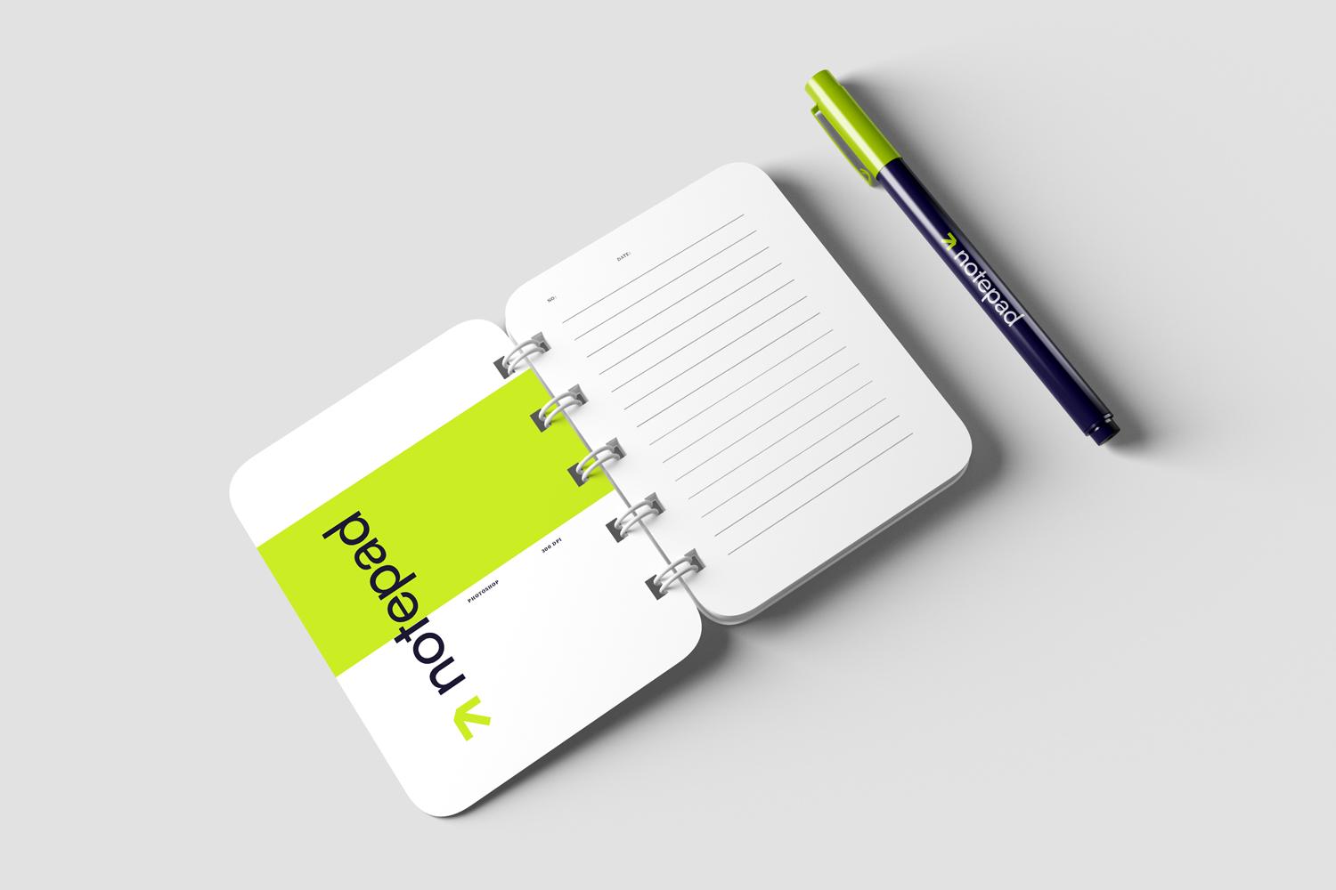 Pen and Notepad Mockups