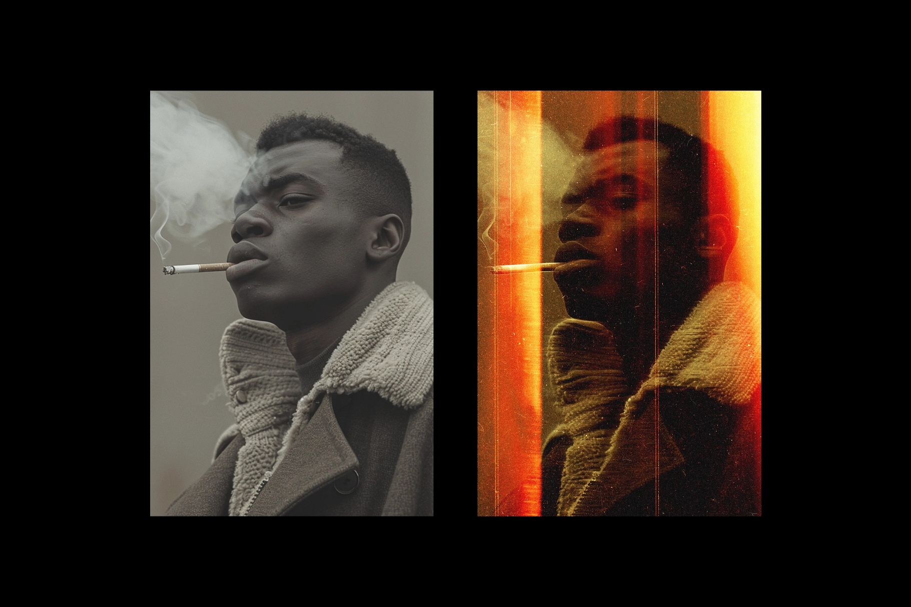 Analogue Light Leak Photo Effect