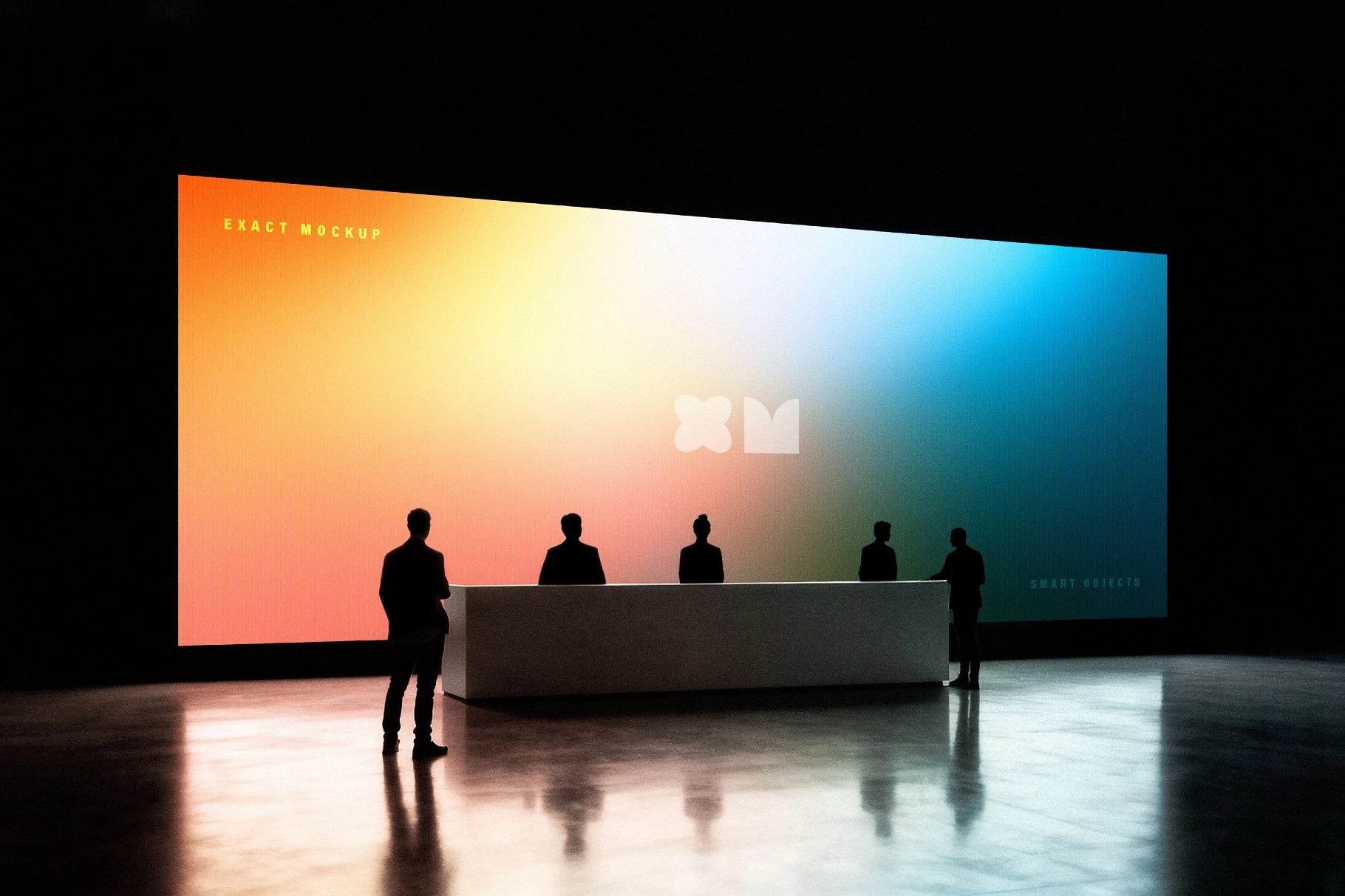 Reception Desk & Screen Mockup