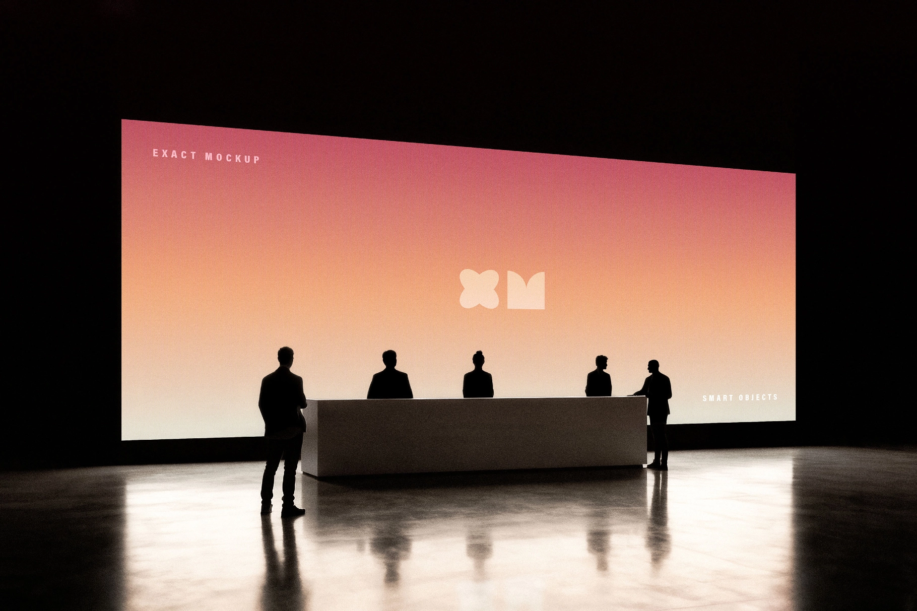Reception Desk & Screen Mockup