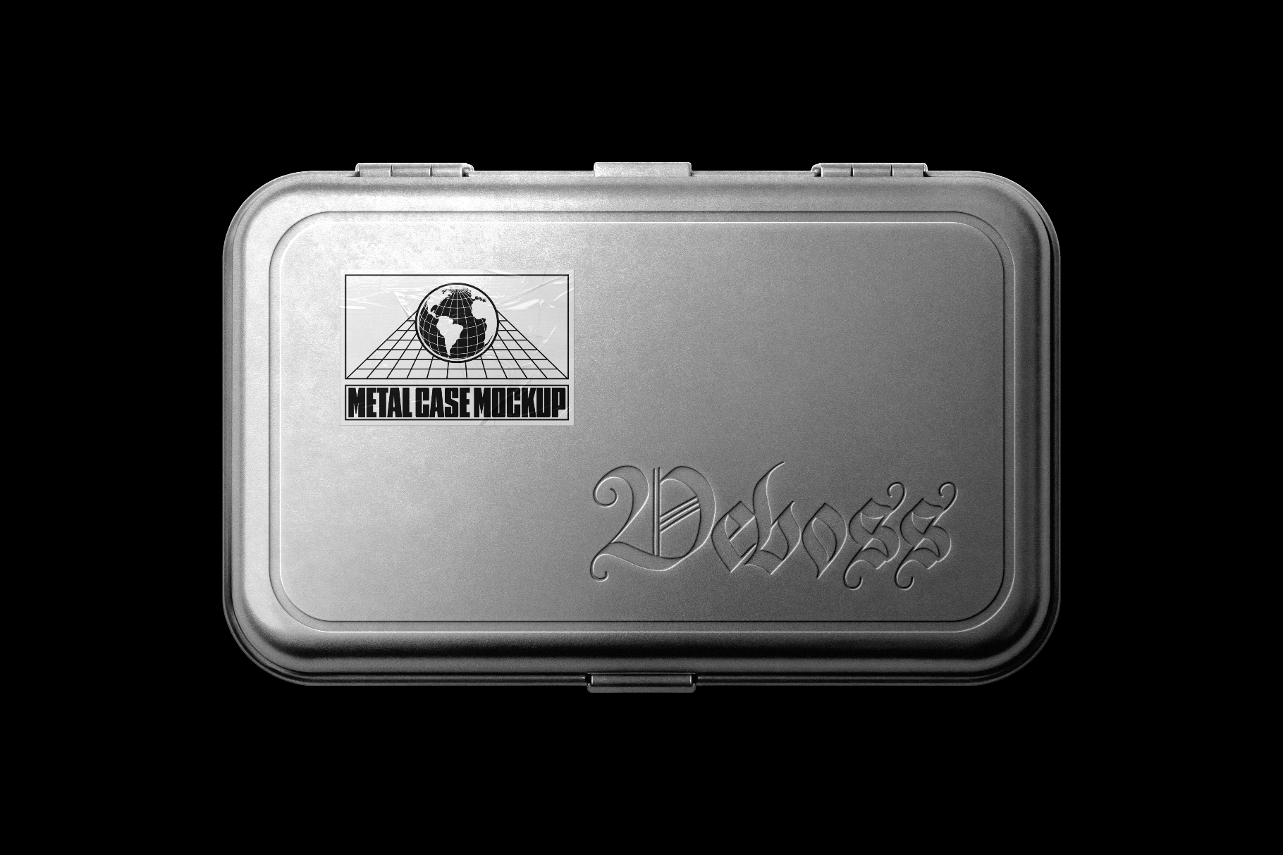 Metal Case Mockup with Debossed Effect