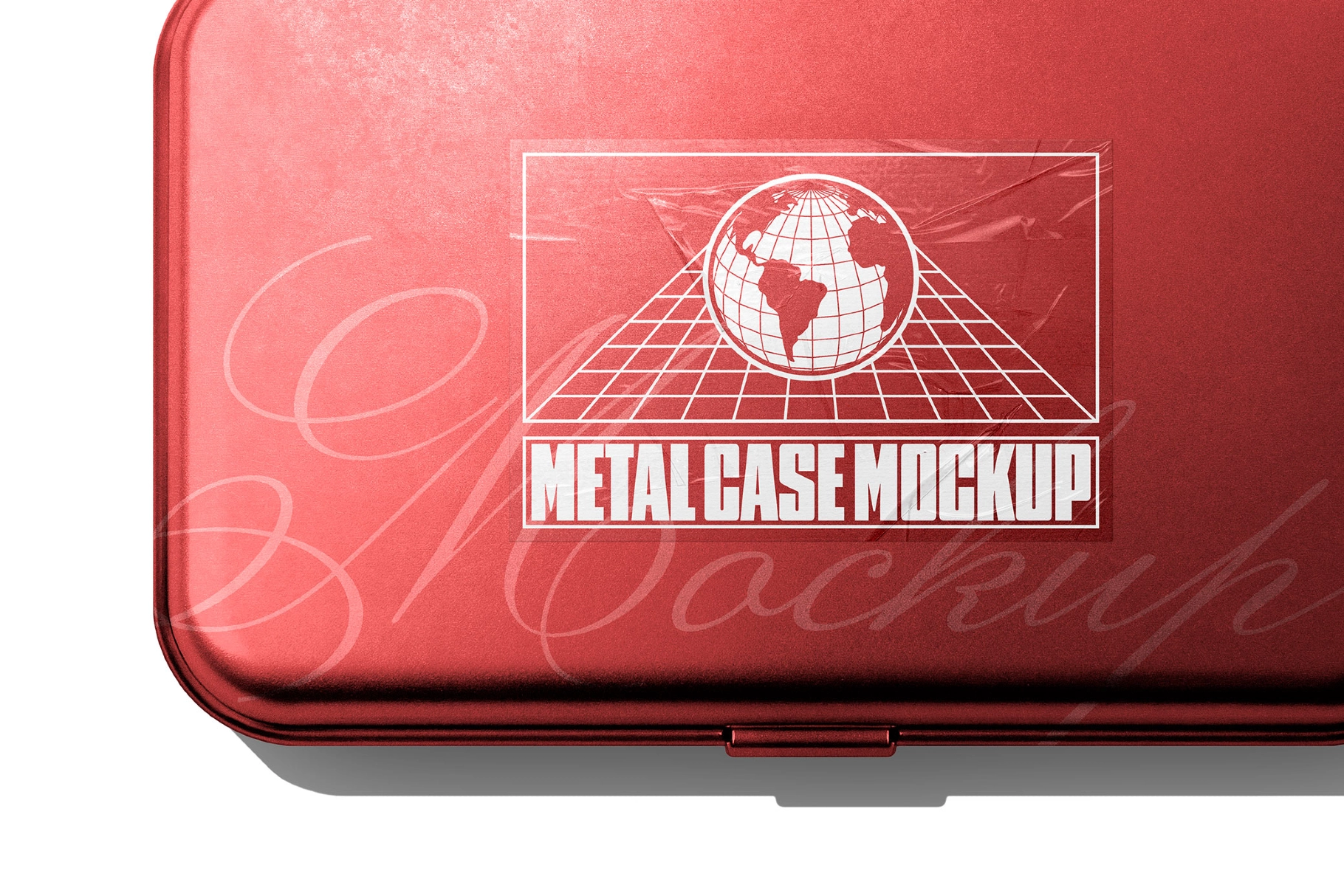 Metal Case Mockup with Debossed Effect