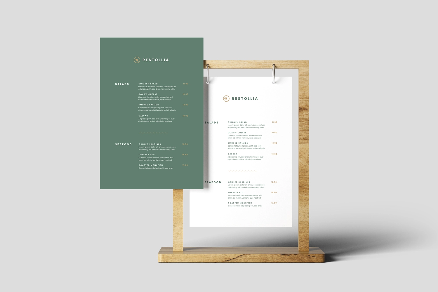 Table Menu Mockups
