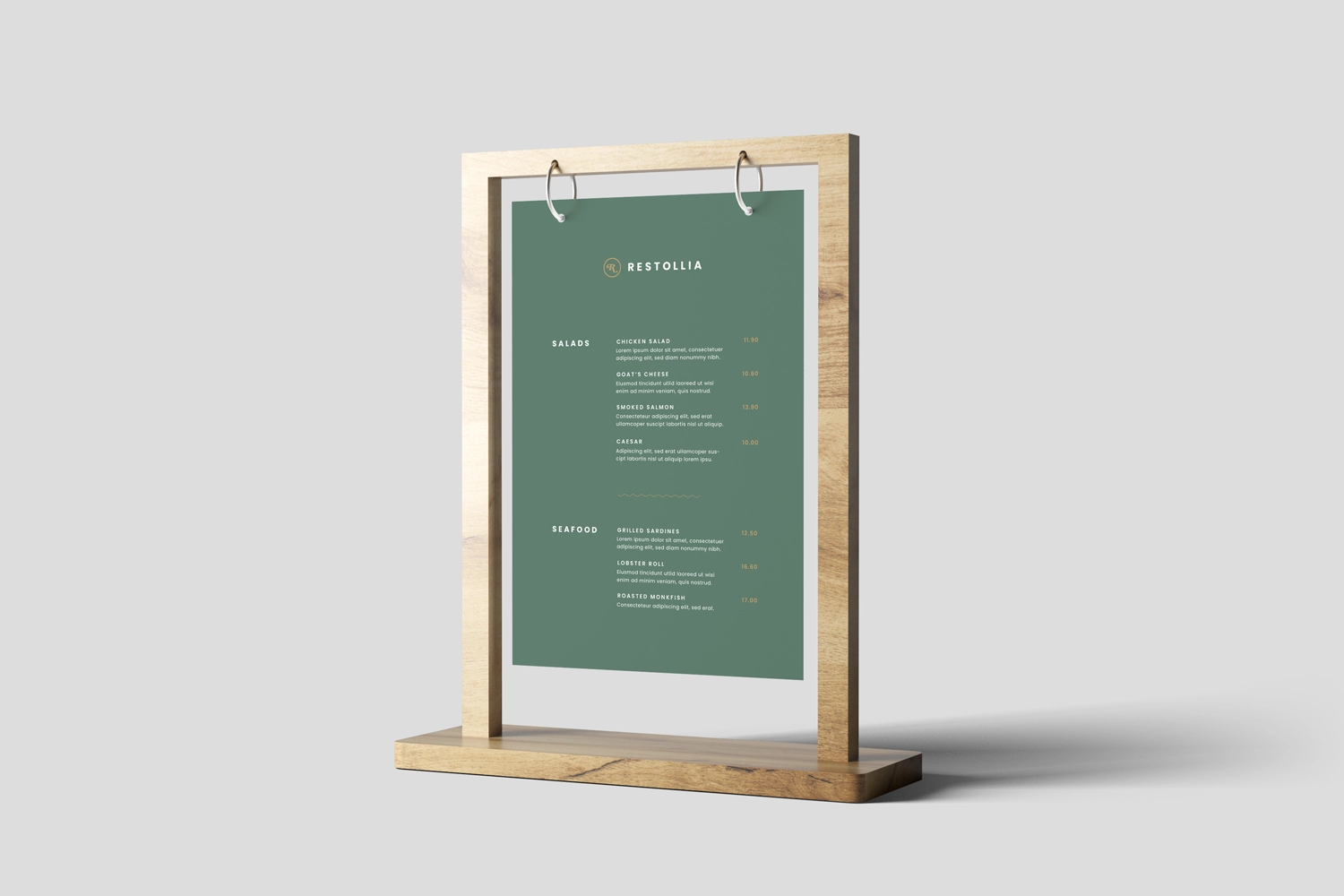 Table Menu Mockups