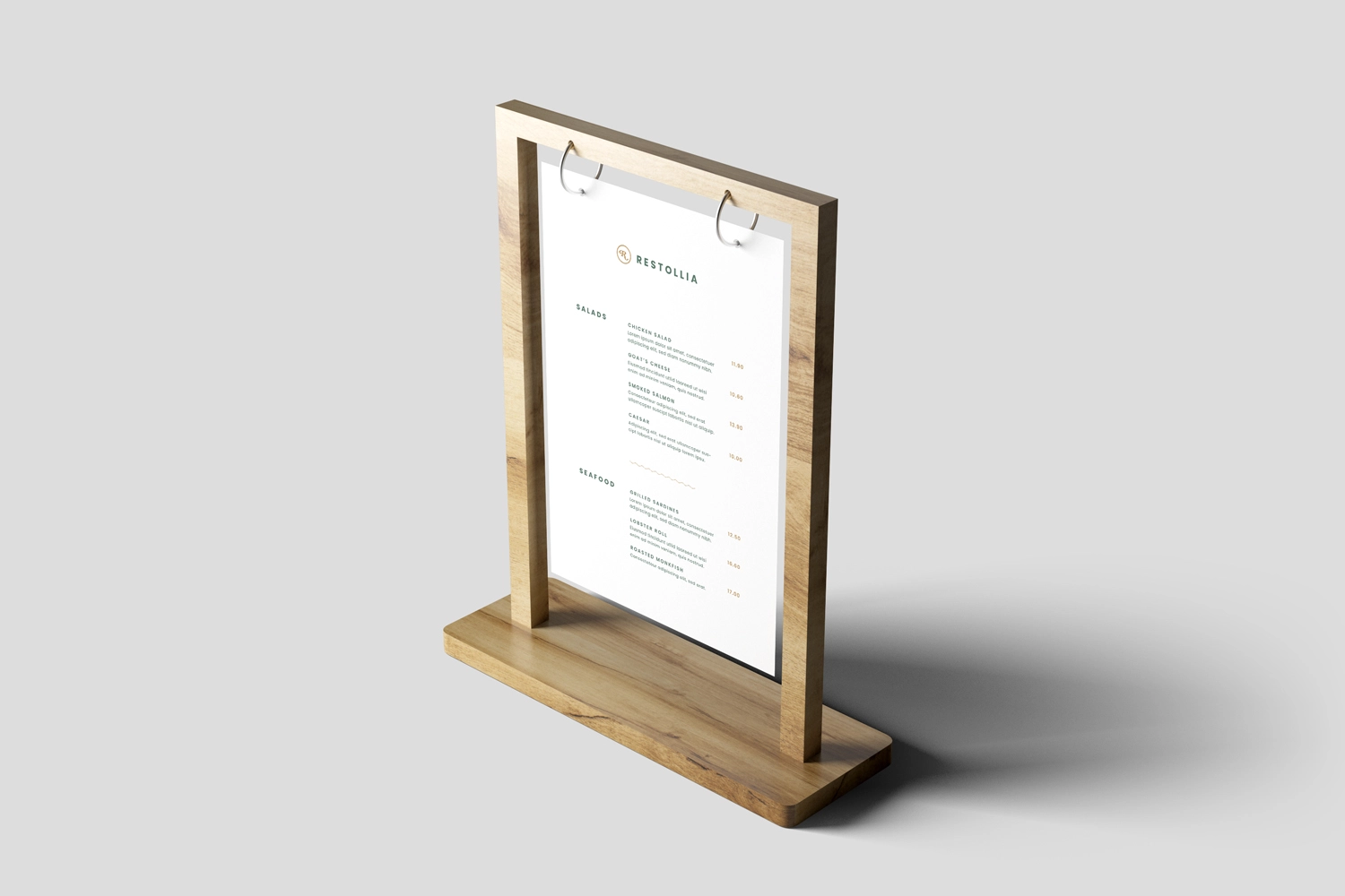 Table Menu Mockups