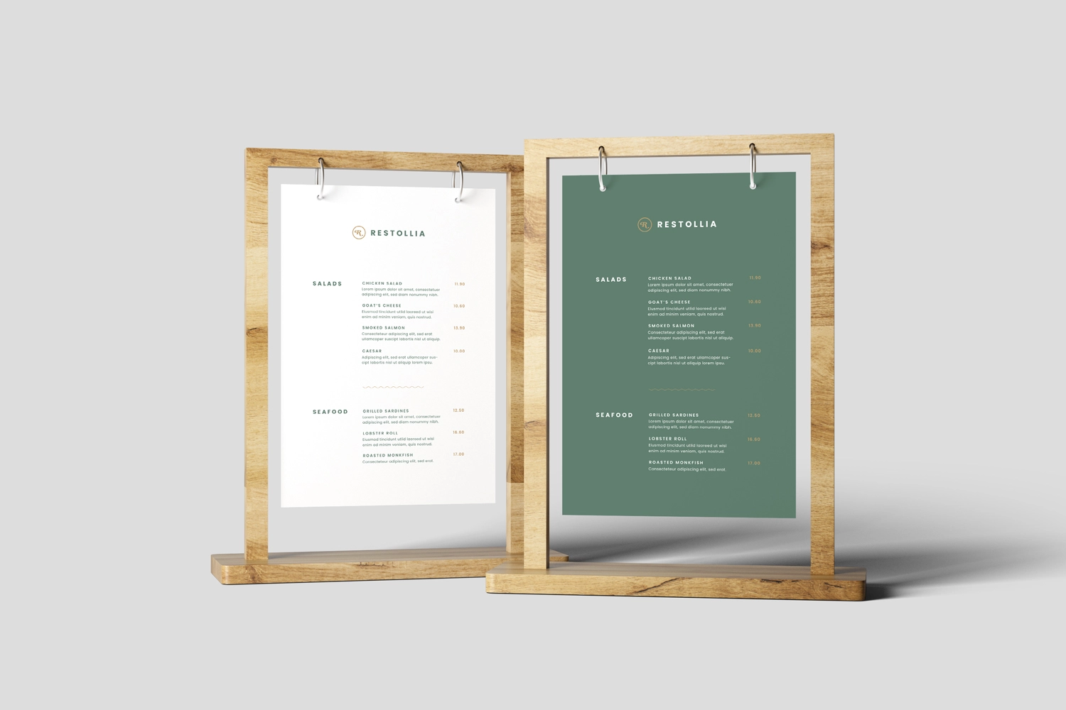 Table Menu Mockups
