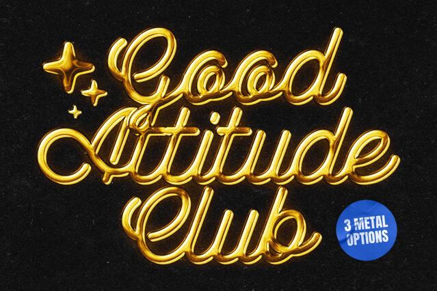 Vintage Metal Chrome Effect