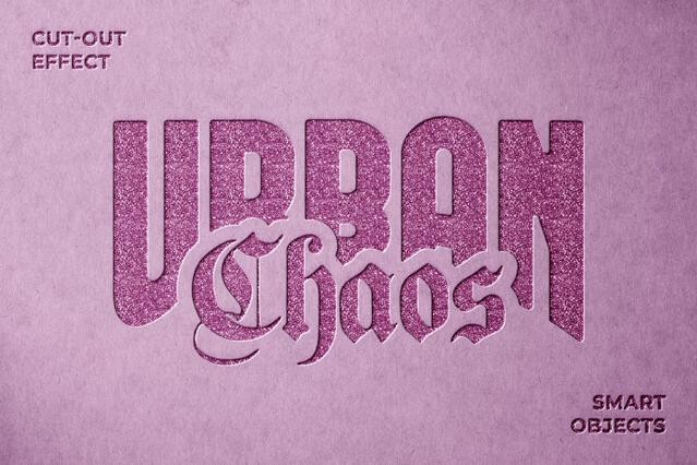 Cut Out Glitter & Text Logo Effect