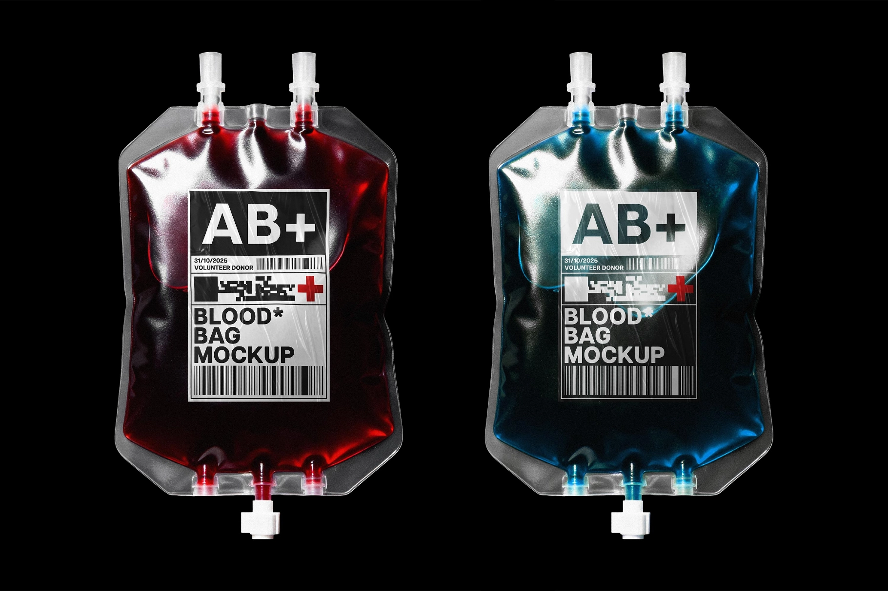 Blood Bag Mockup