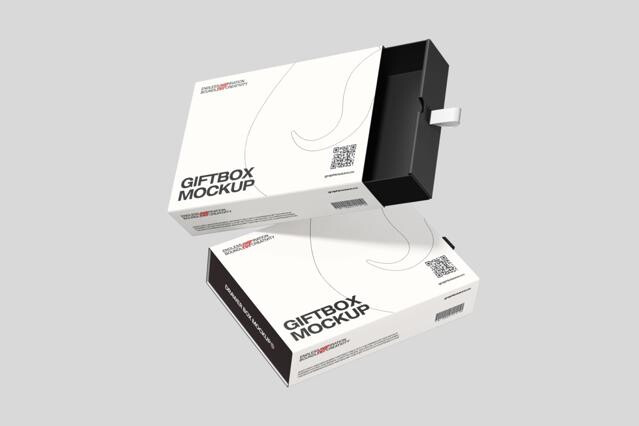 Flying Gift Box Mockup