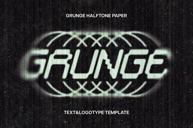 Grunge Halftone Paper Text Effect
