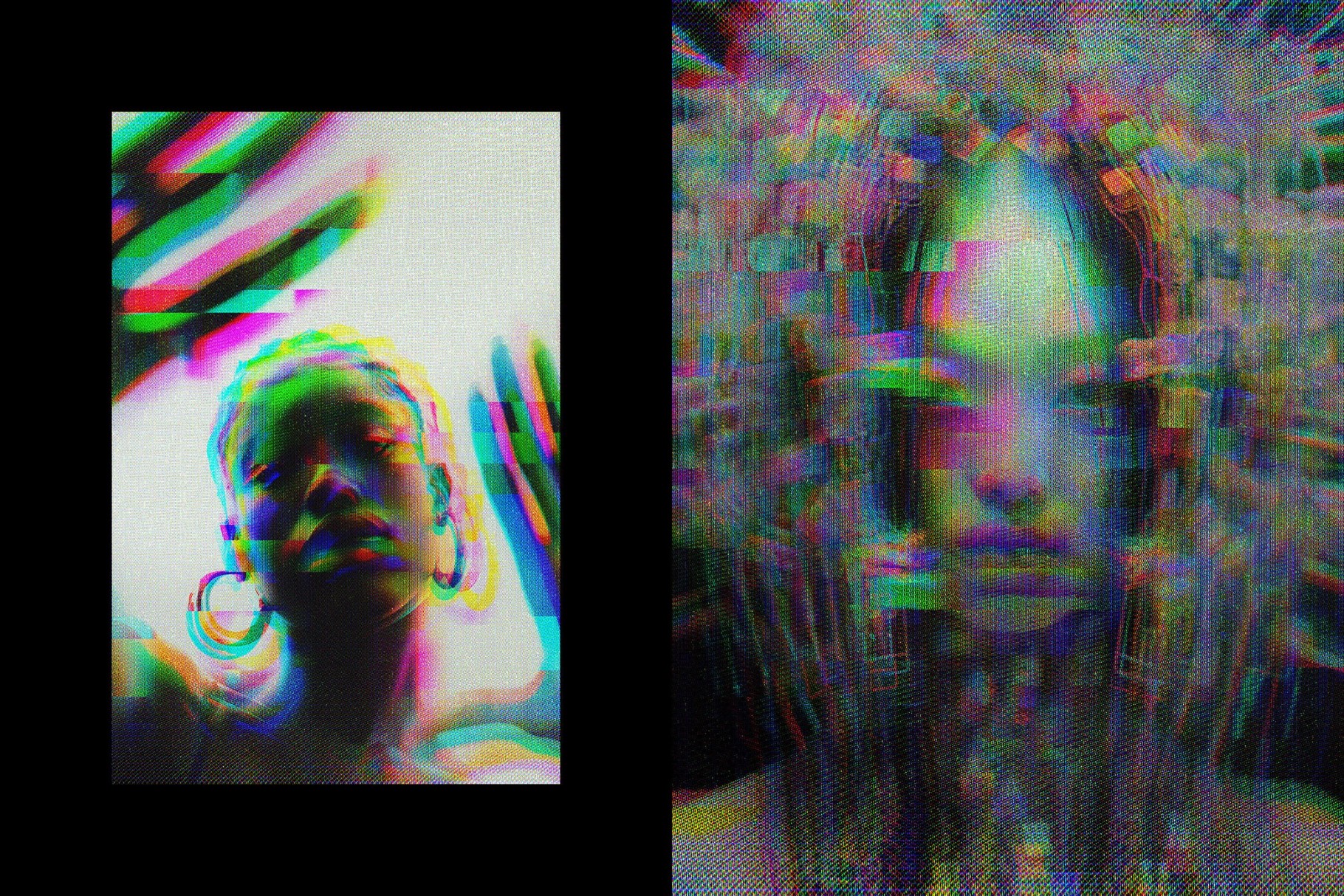 Digital Broken Screen Photo Effect