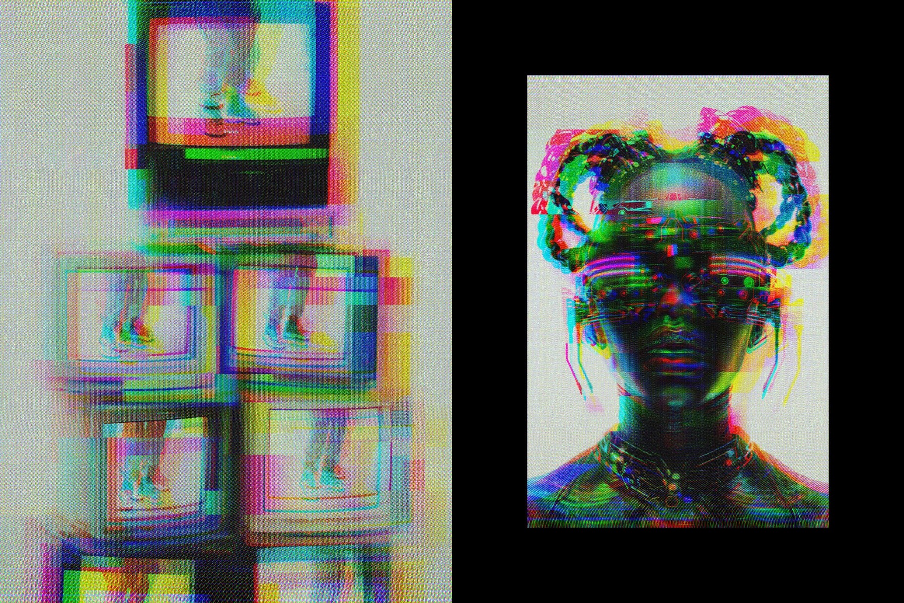 Digital Broken Screen Photo Effect