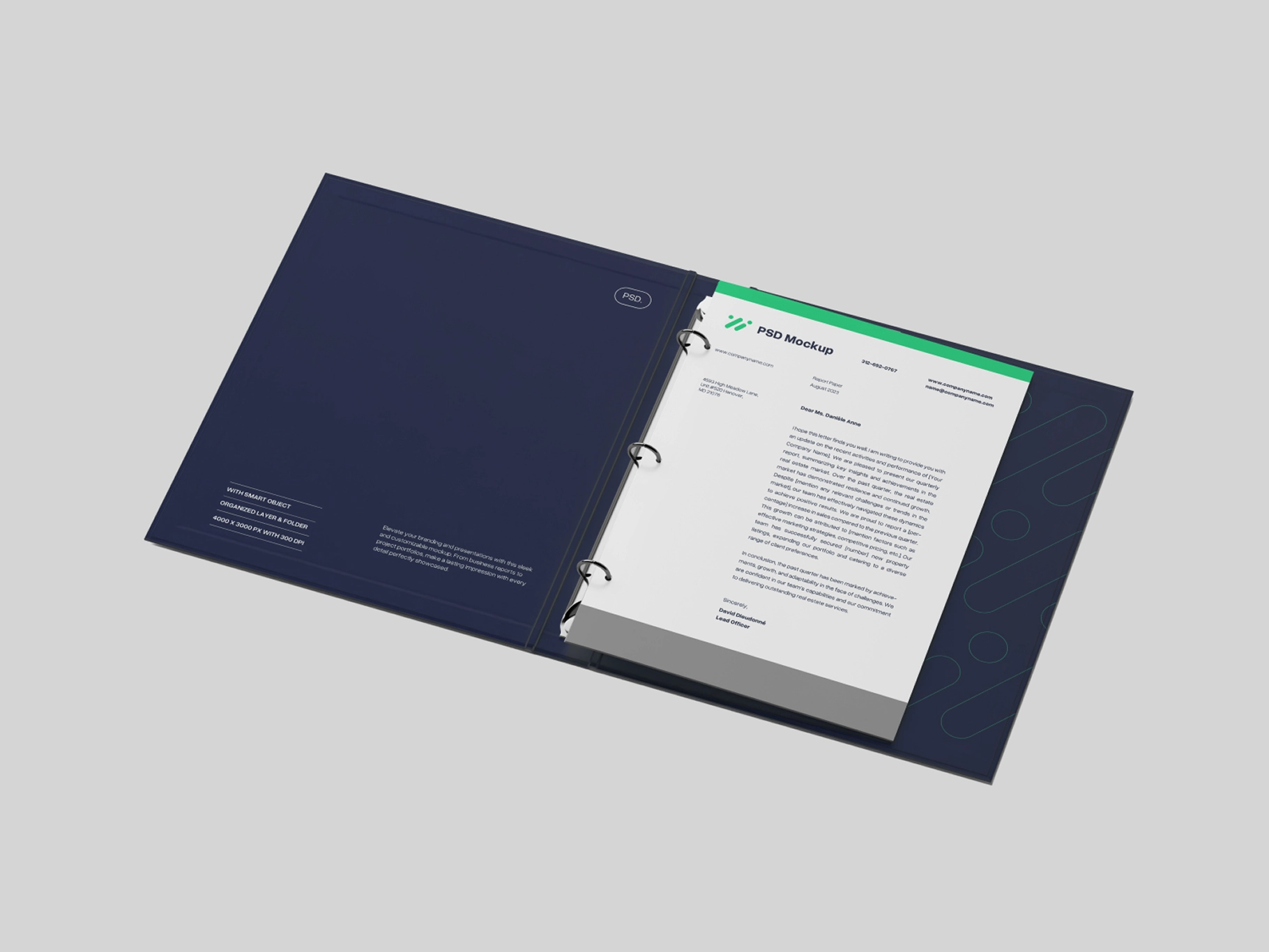 Opened Binder Mockup