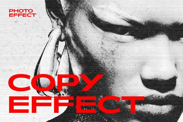 B&W Copy Print Photo Effect