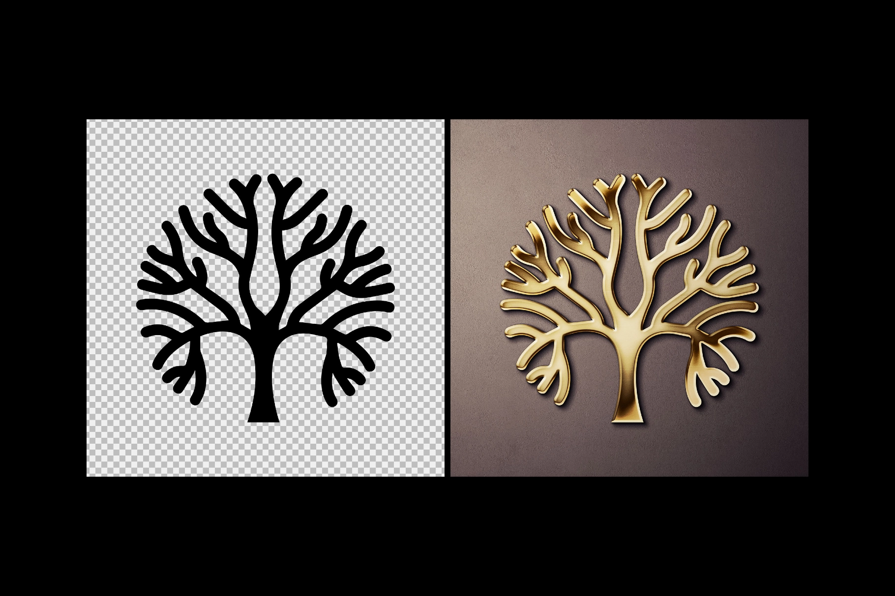 Realistic Gold Text & Logo Mockup