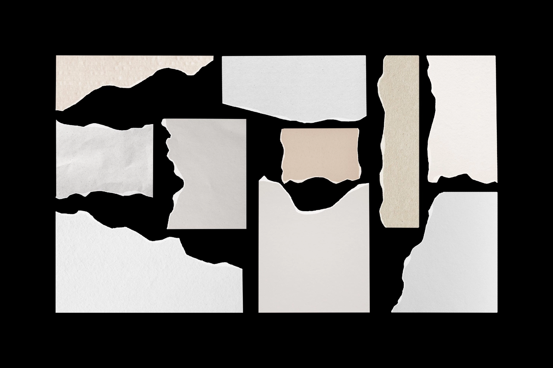 Assorted Ripped Paper Elements