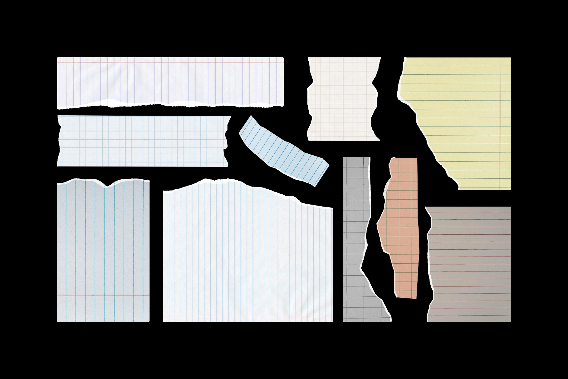 Assorted Ripped Paper Elements