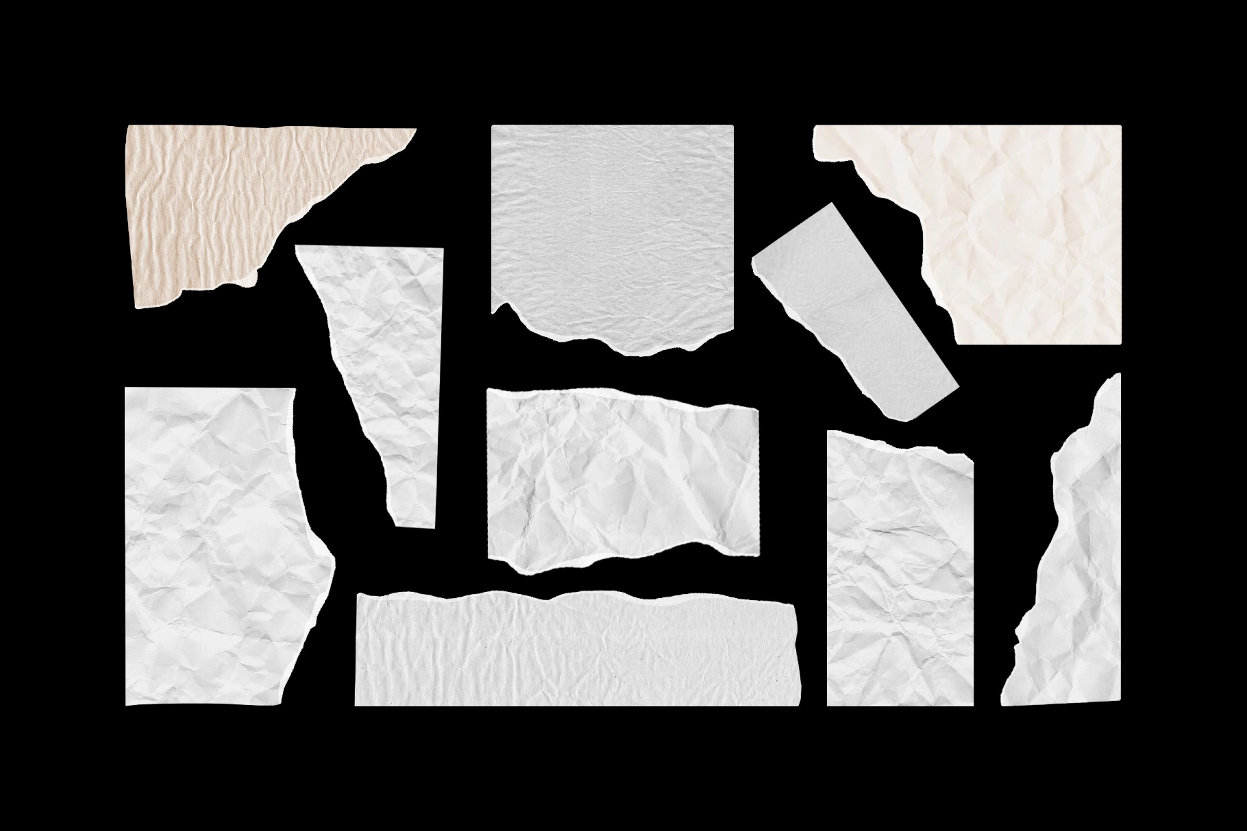 Assorted Ripped Paper Elements