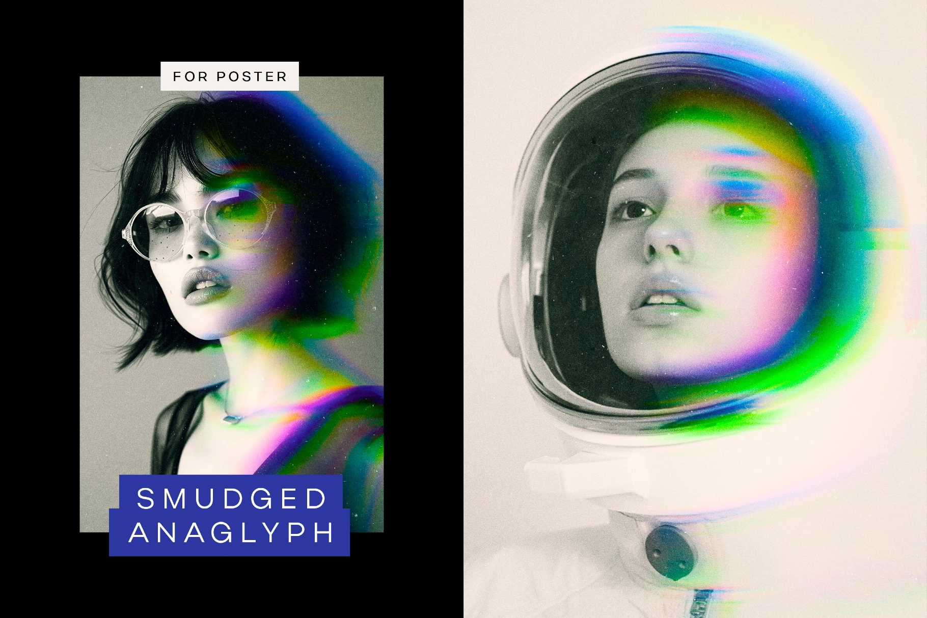 Smudged Anaglyph Poster Effect