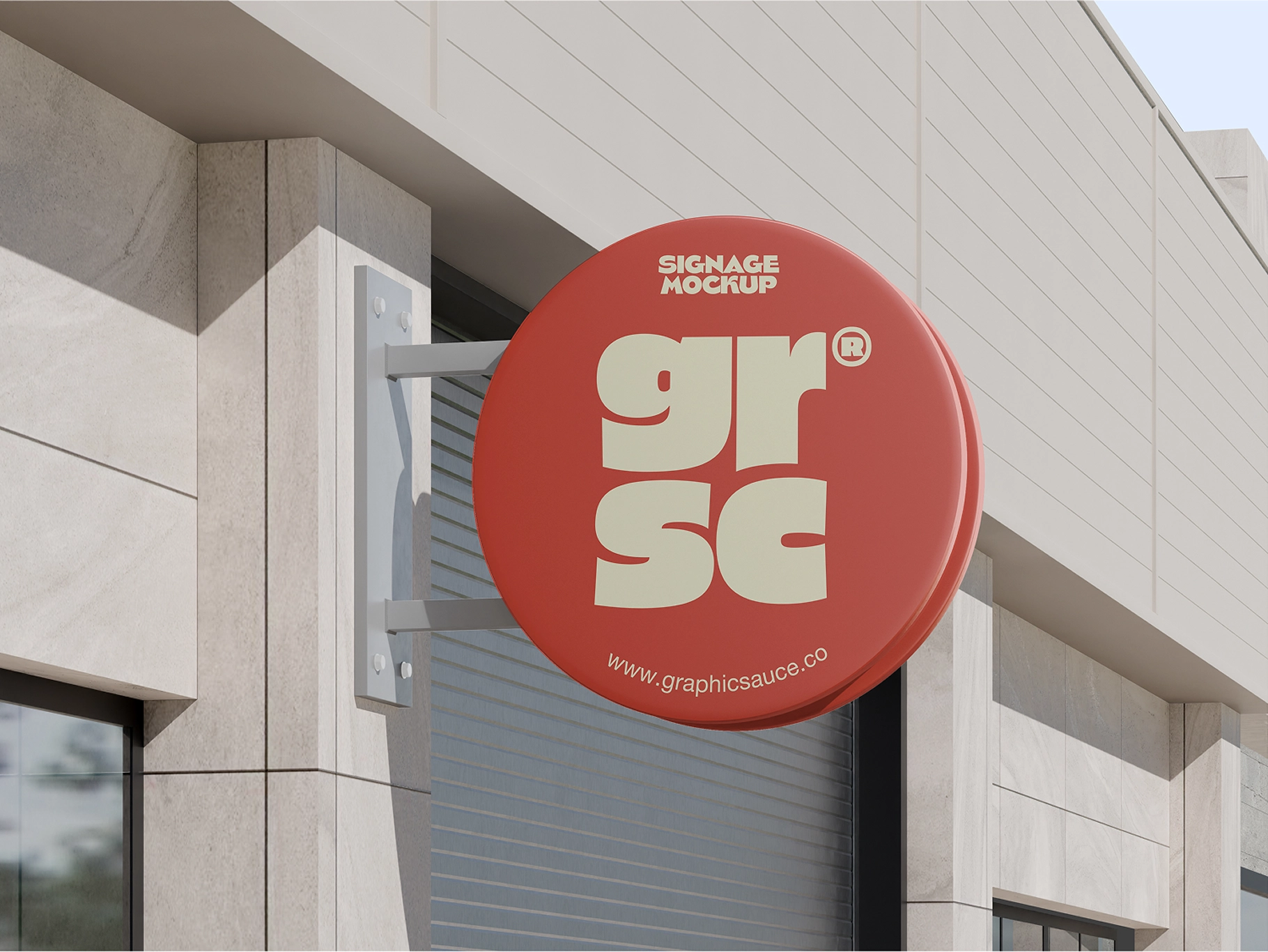 Round Outdoor Signage Mockup