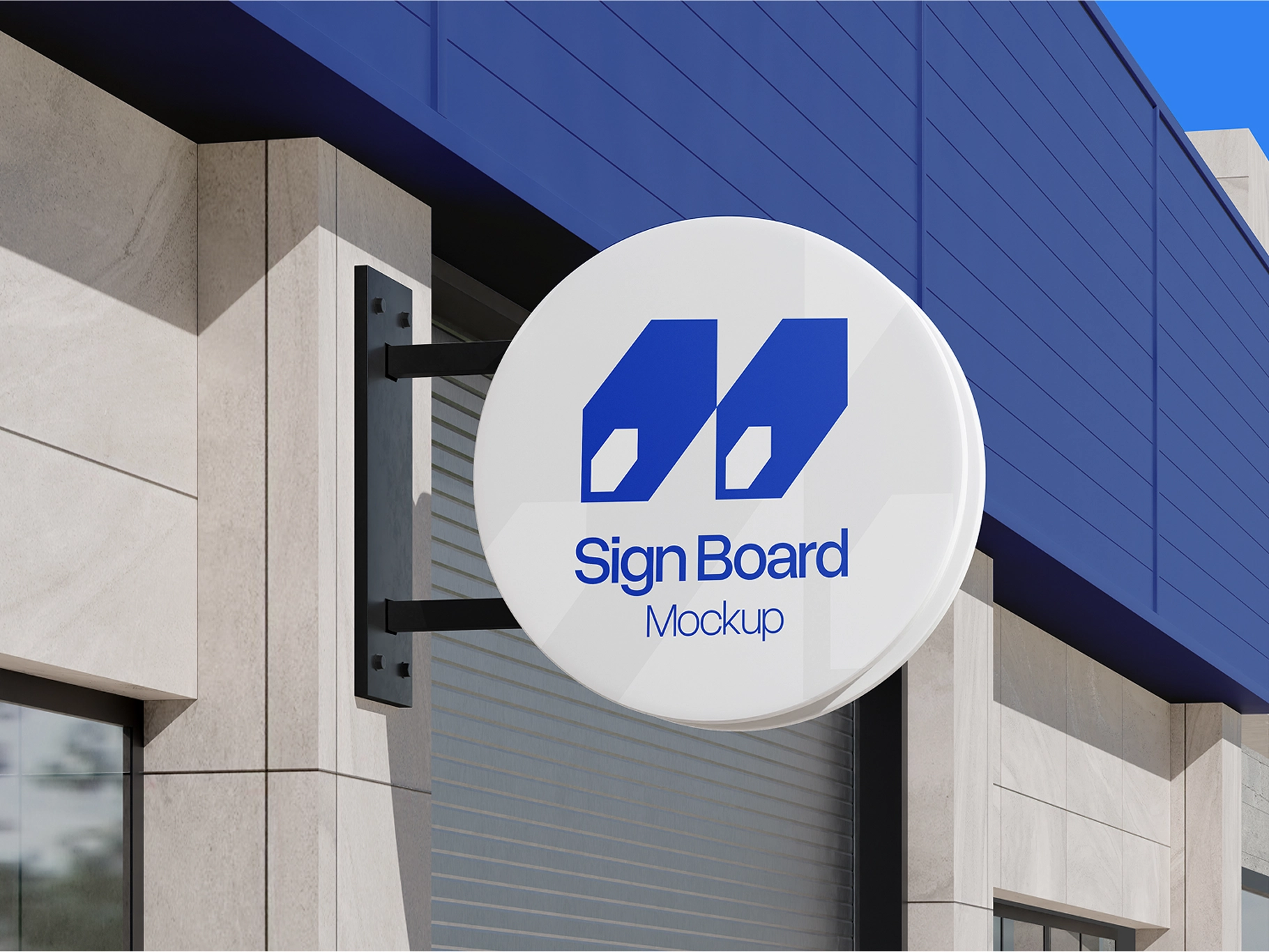 Round Outdoor Signage Mockup