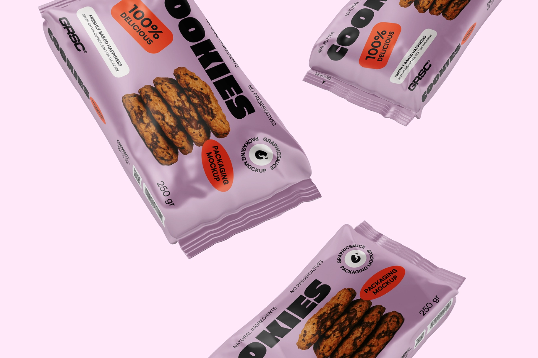 Flying Cookies Packaging Mockup