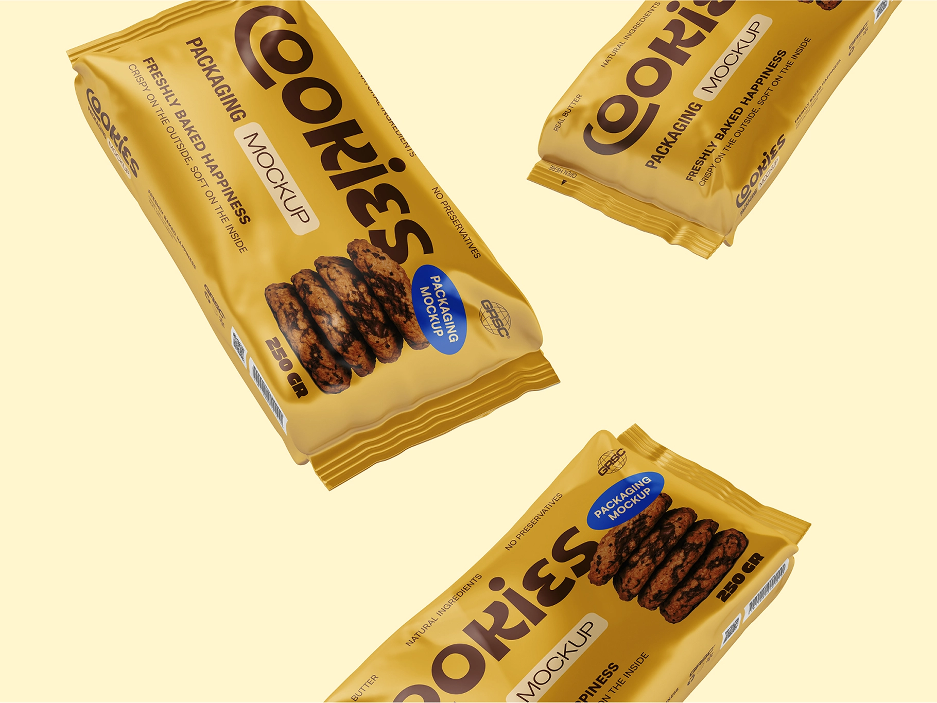 Flying Cookies Packaging Mockup