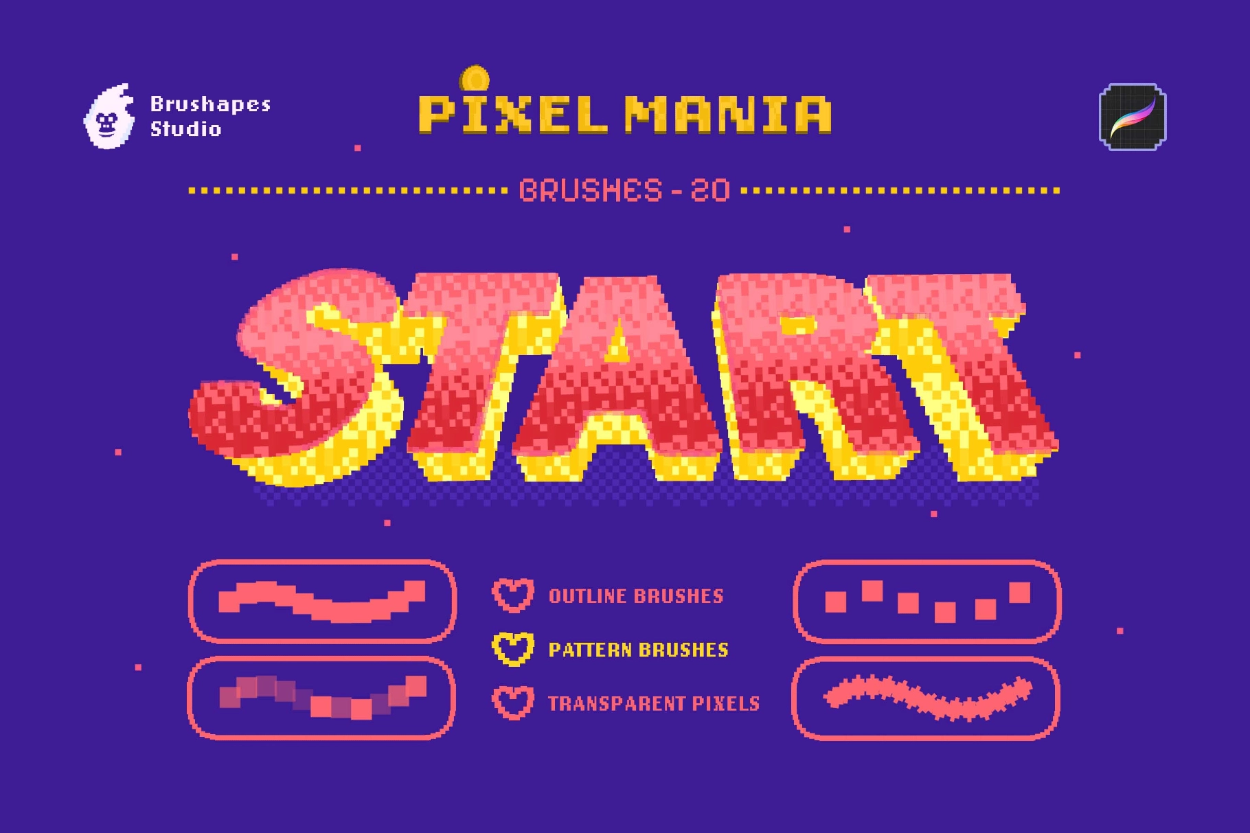 Pixel Mania Procreate Brushes