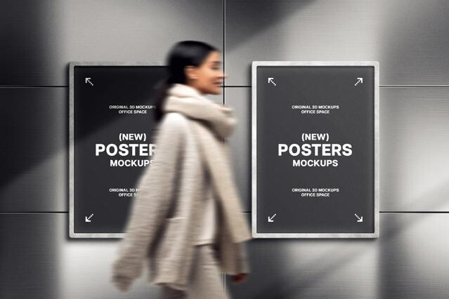 Outdoor Metal Posters Mockup