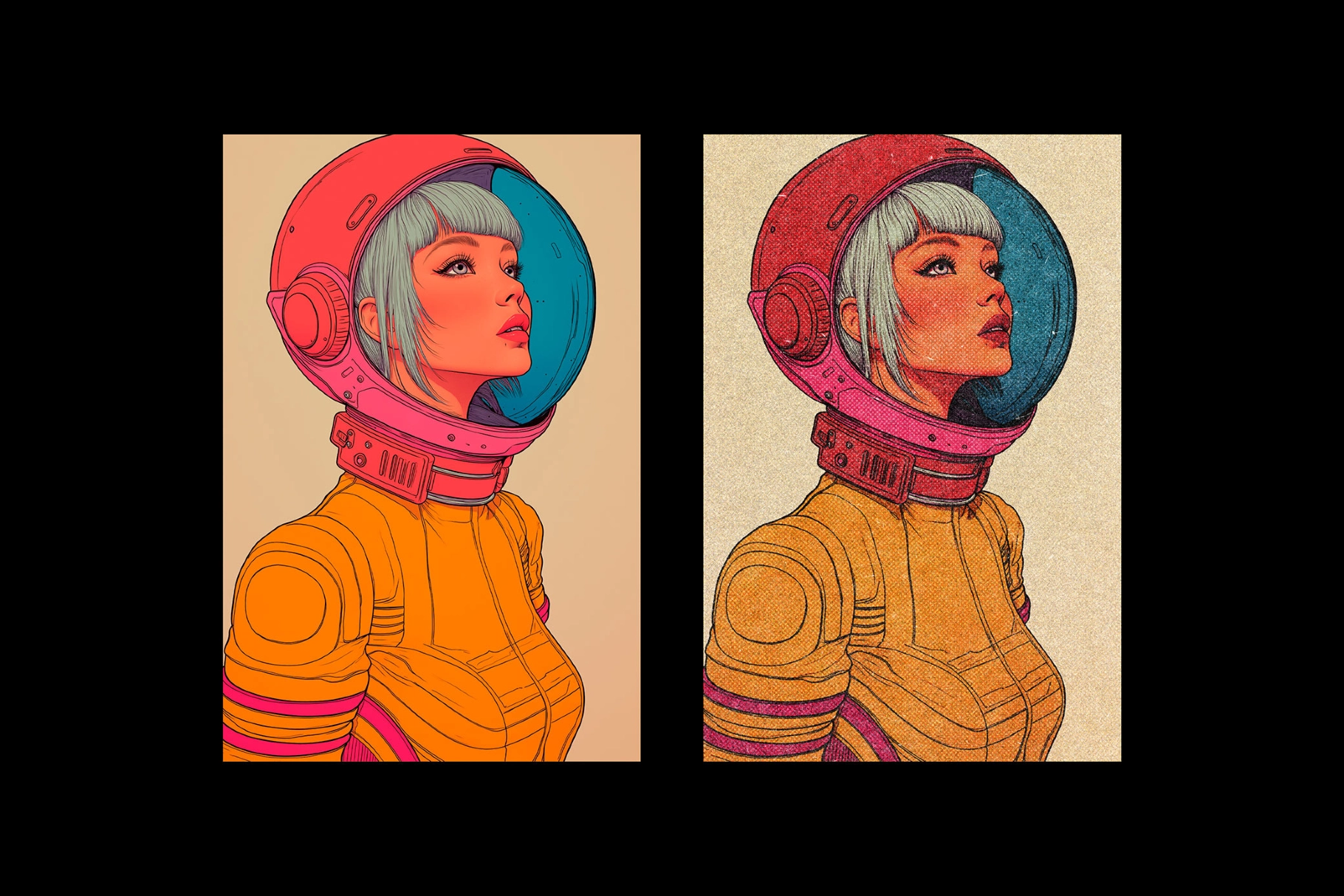 Halftone Color Print Photo Effect