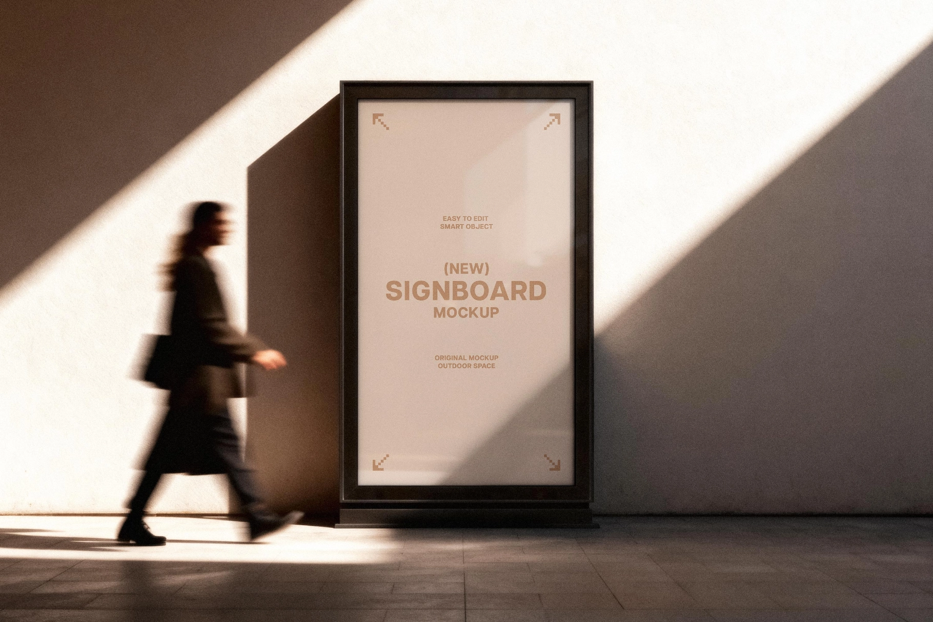 Outdoor Vertical Signboard Mockup