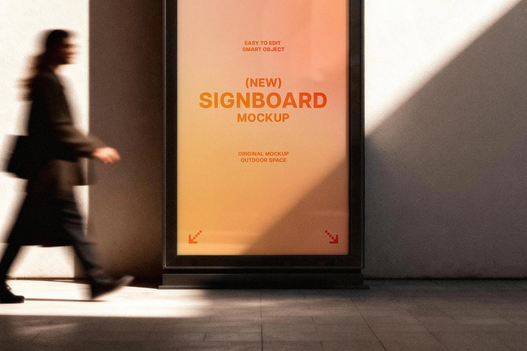 Outdoor Vertical Signboard Mockup