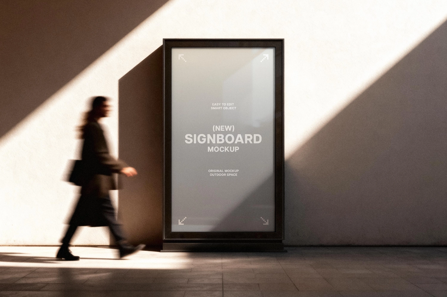 Outdoor Vertical Signboard Mockup