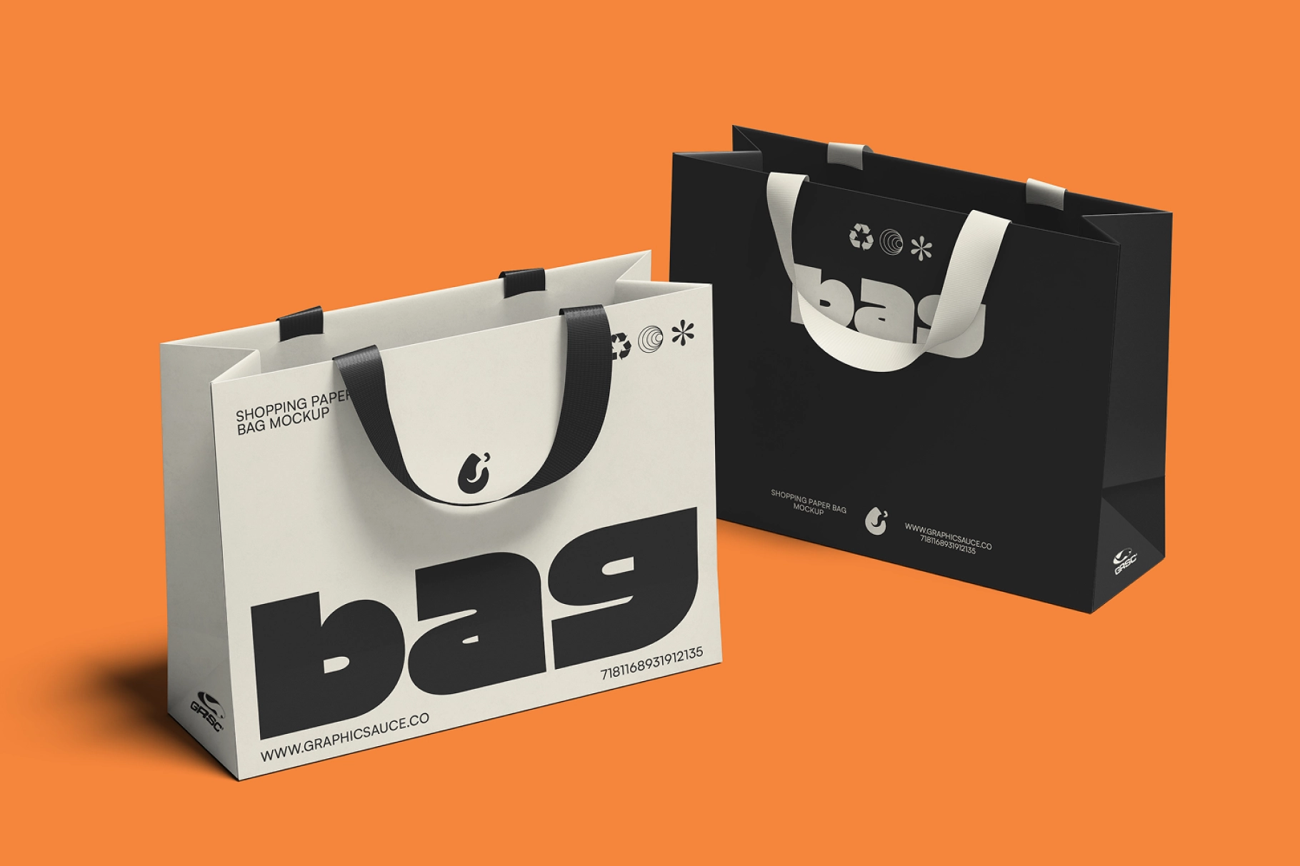 Half Side Shopping Bag Mockup