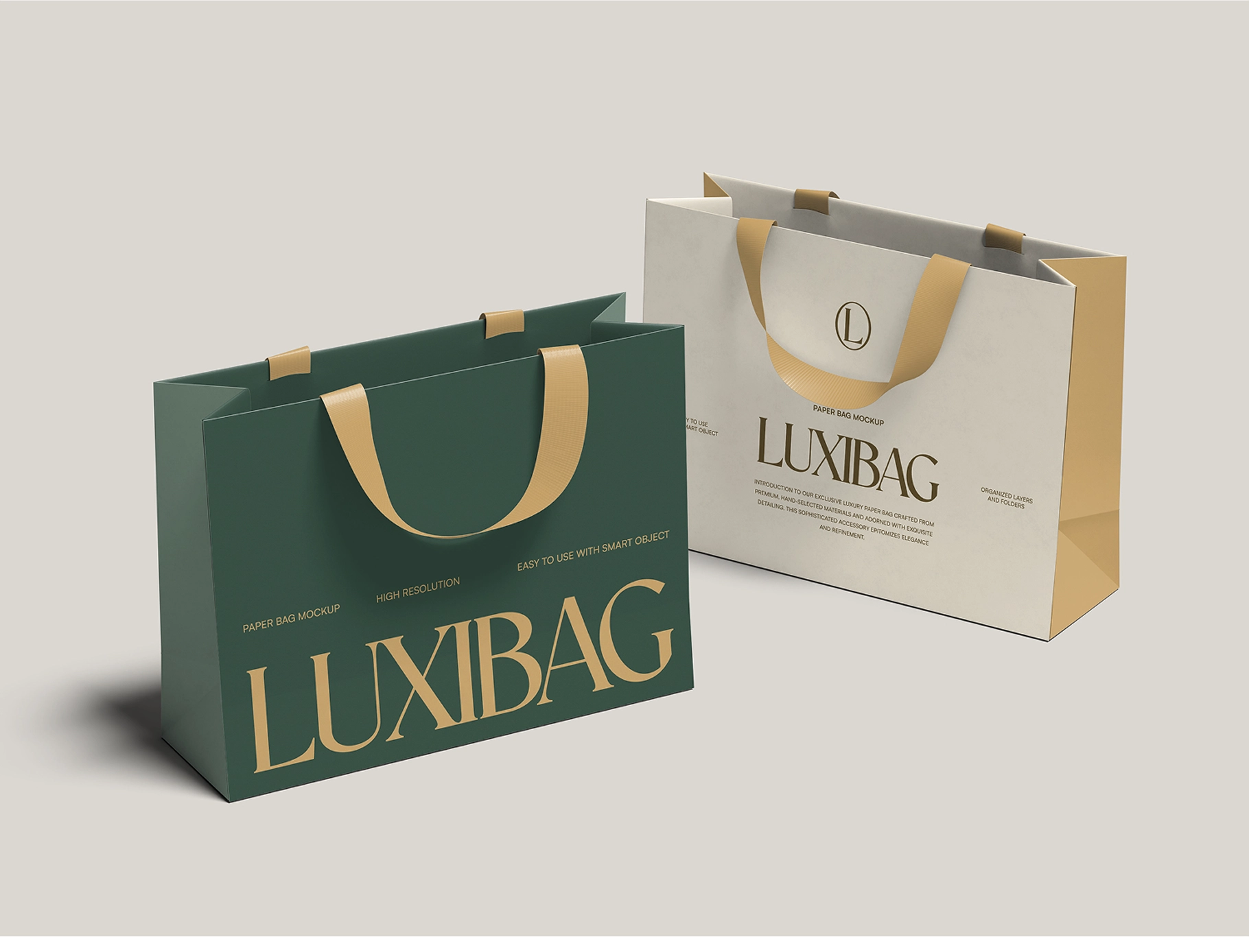 Half Side Shopping Bag Mockup